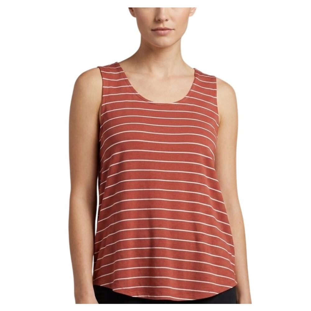 Market & Spruce Striped Tank Top Orange Sleeveless Scoop Neck Women XL NWT